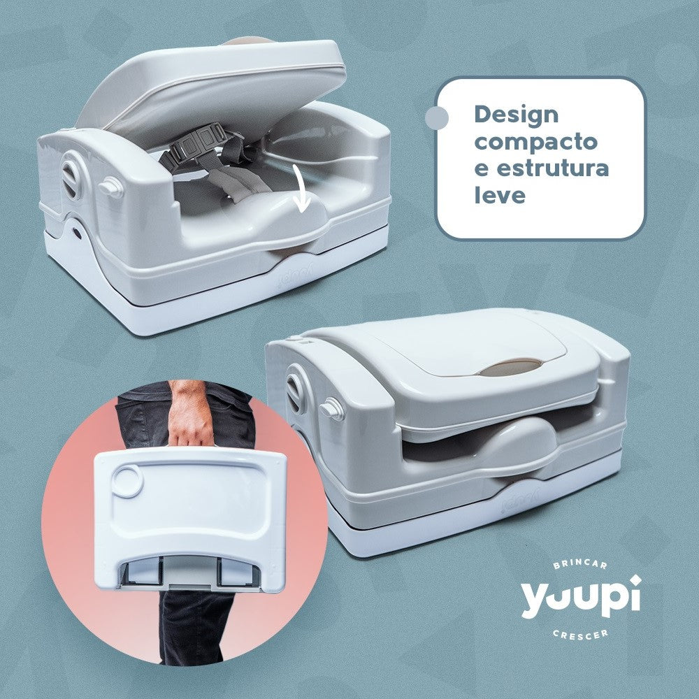 Cadeira De Alimentação Portátil Cinza e Branca Yuupi