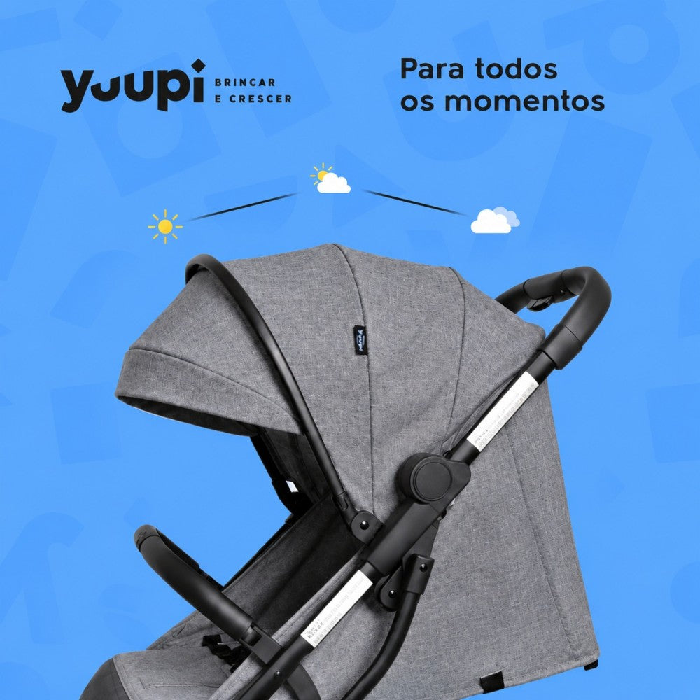 Carrinho De Bebê Portátil Para Viagem Aero Cinza Yuupi