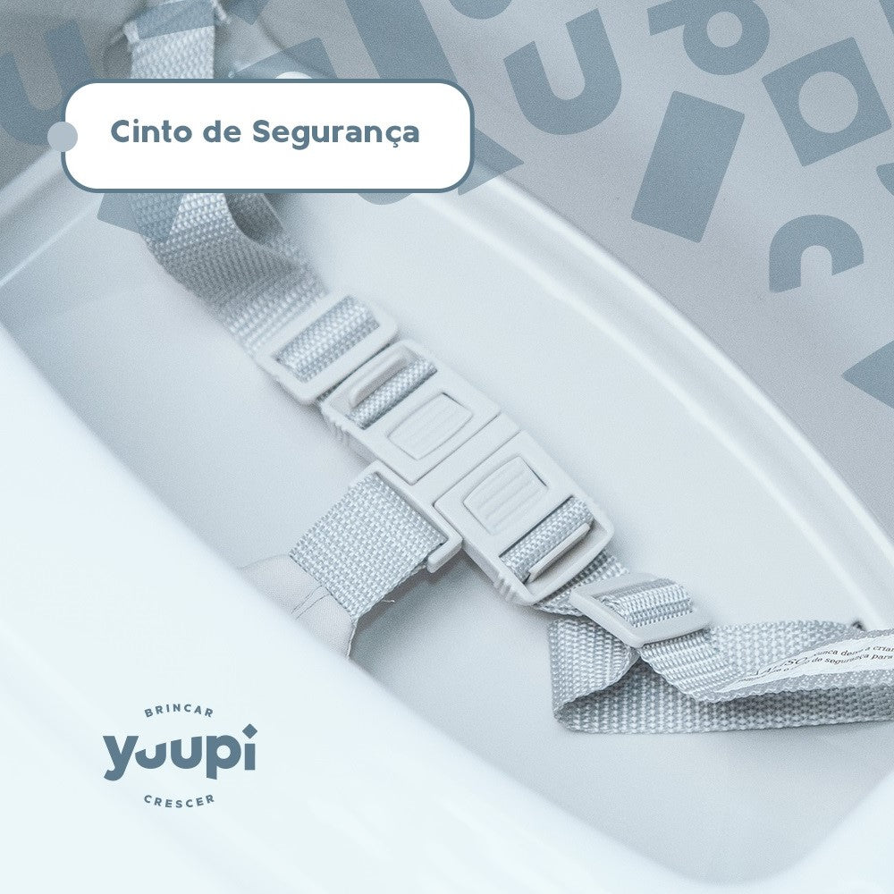 Cadeira De Alimentação Portátil Cinza e Branca Yuupi