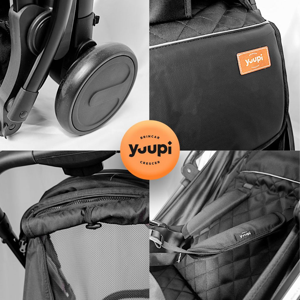 Carrinho De Bebê Portátil Para Viagem Aero Preto Yuupi