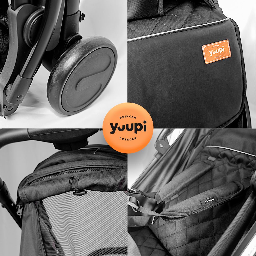 Carrinho De Bebê Portátil Para Viagem Aero Preto Yuupi
