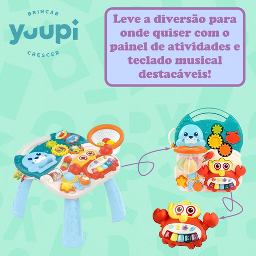 Andador e Mesa de Atividades 2 em 1 Azul Yuupi