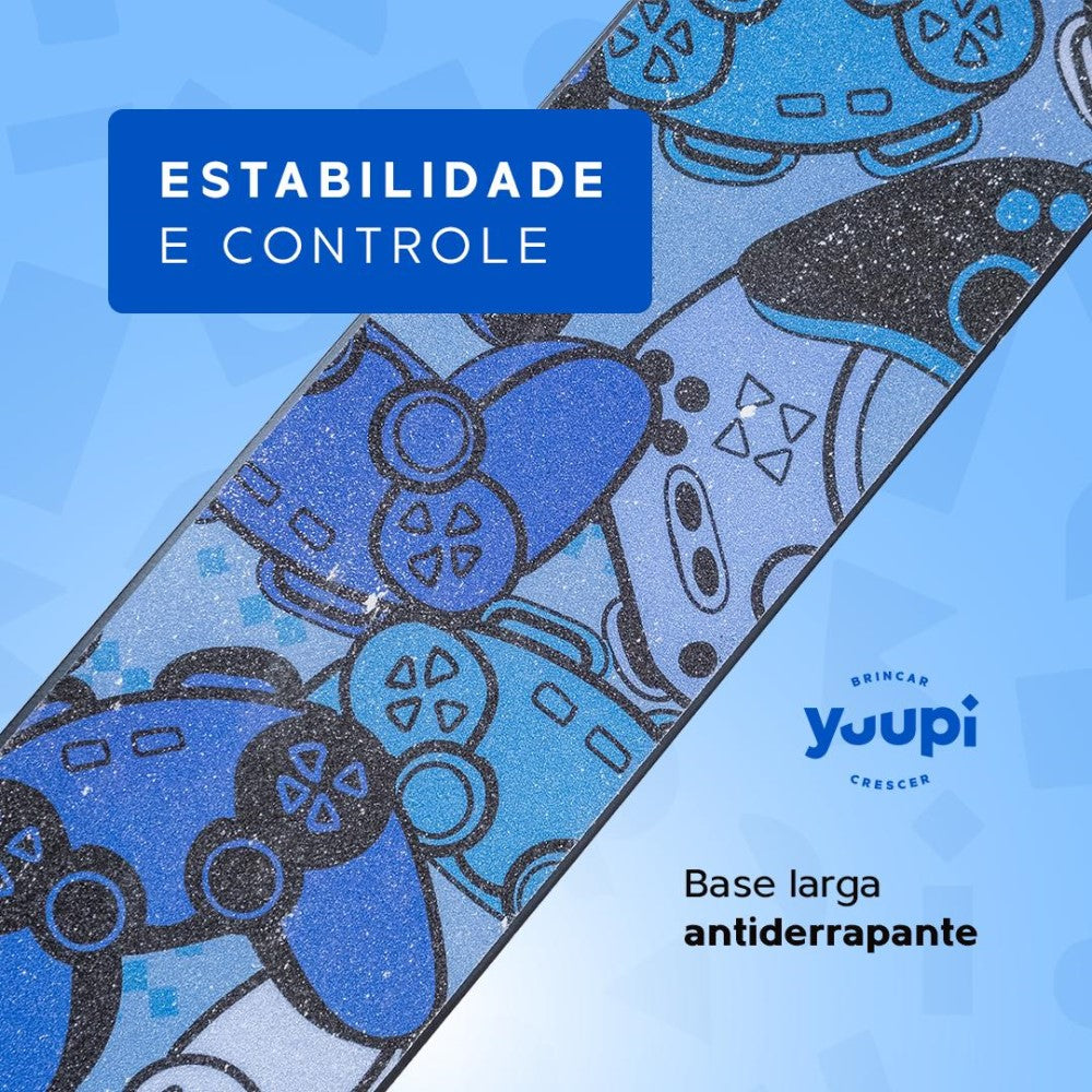 Patinete Juvenil Dobrável Com Descanso Azul Yuupi