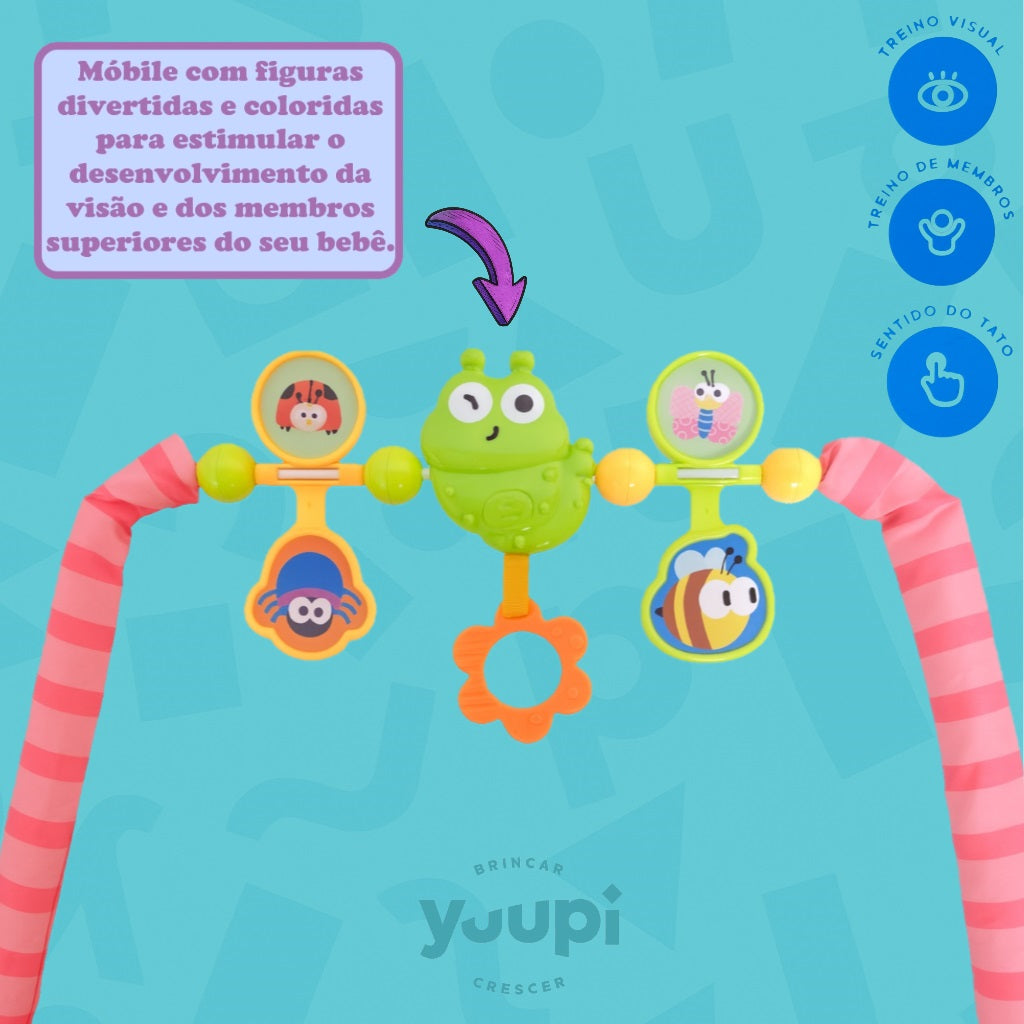 Cadeira de Descanso Infantil Rosa com Móbile Yuupi