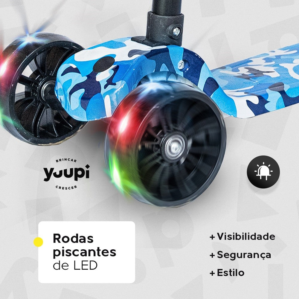 Patinete Infantil Com Rodas Flash Azul Yuupi