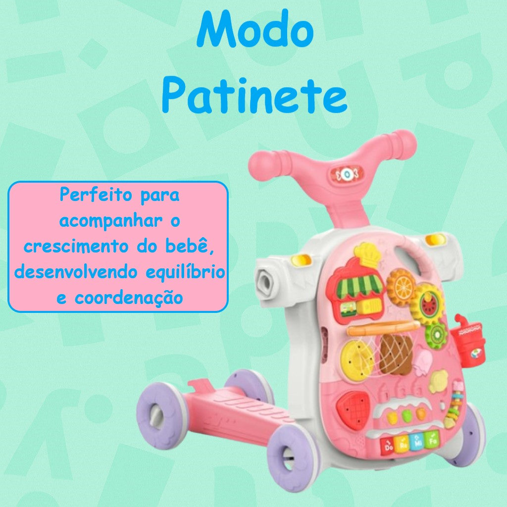 Andador Multifuncional 4 em 1 para Bebês Rosa Yuupi