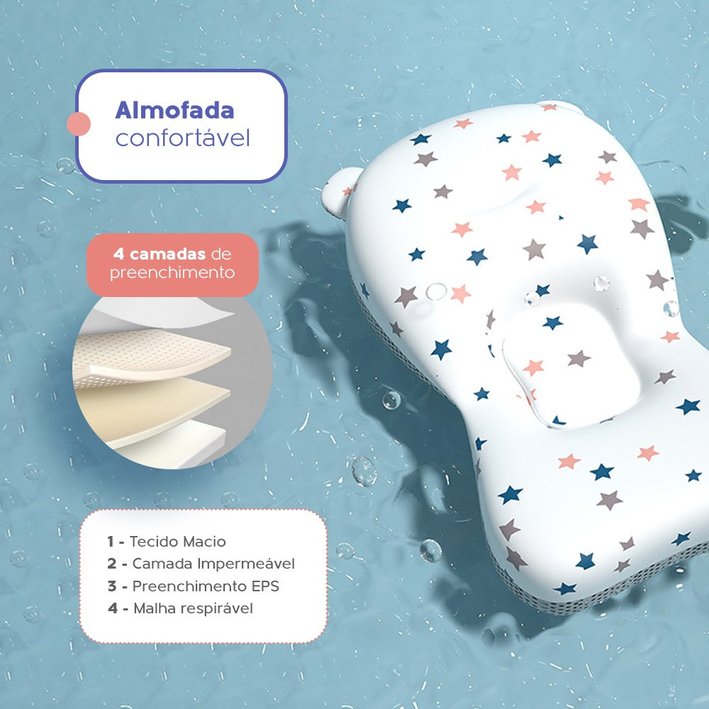 Banheira Dobrável Compacta Com Termômetro Azul Yuupi