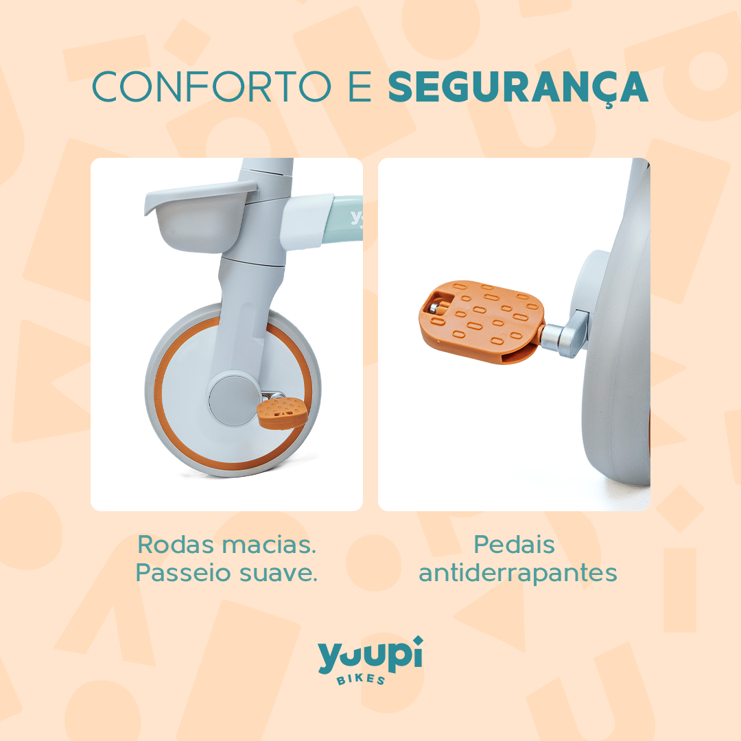 Triciclo Motoca Infantil Com Cestinho e Baú Verde Yuupi