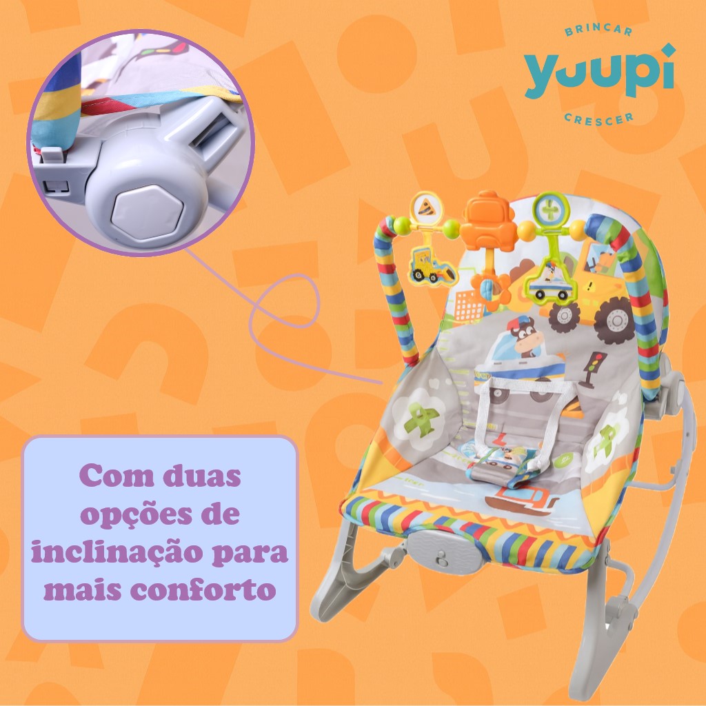 Cadeira de Descanso Infantil Colorida com Móbile Yuupi