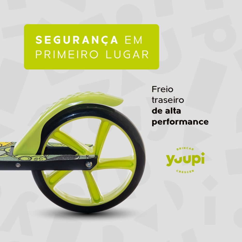 Patinete Juvenil Dobrável Com Descanso Verde Yuupi