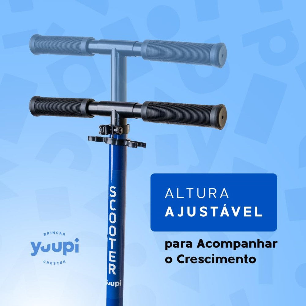 Patinete Juvenil Dobrável Com Descanso Azul Yuupi