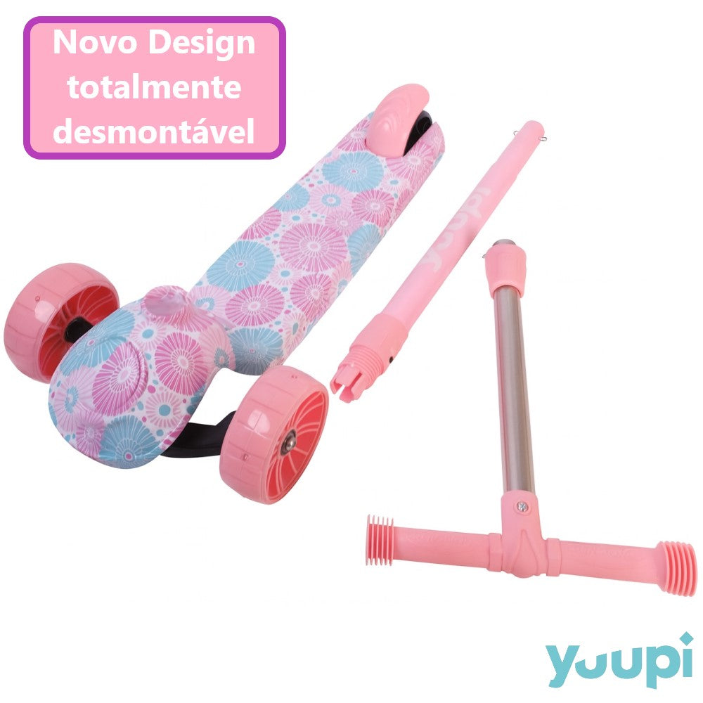Patinete Infantil Com Rodas Flash Rosa Yuupi