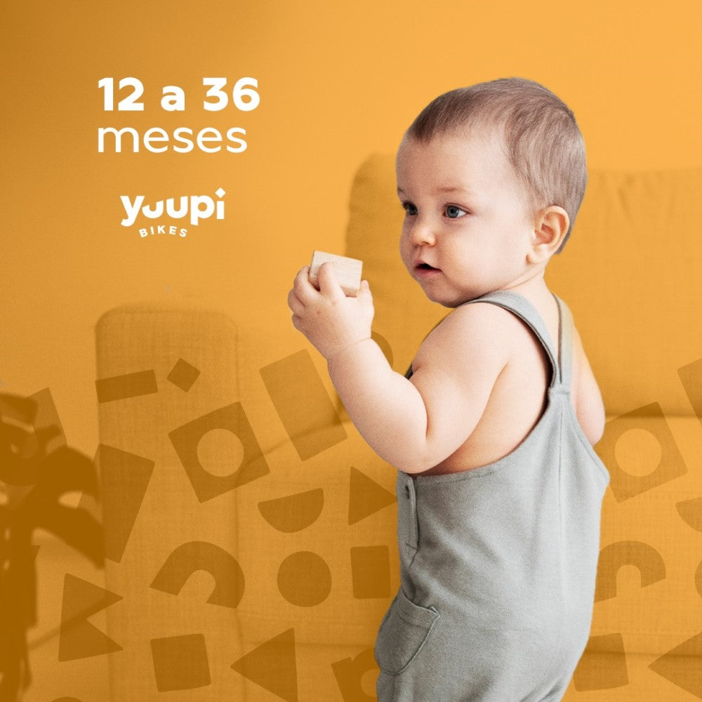 Bicicleta De Equilíbrio Infantil Sem Pedal Azul 4 Rodas Yuupi