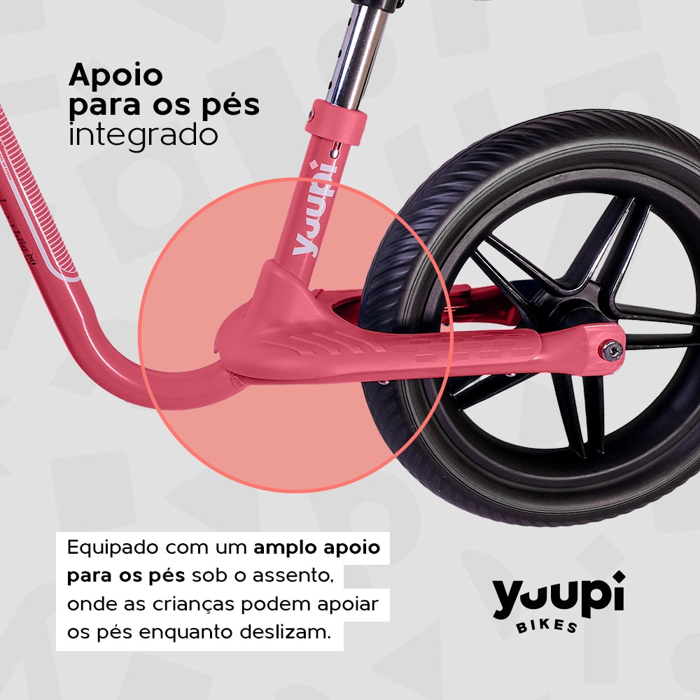 Bicicleta De Equilíbrio Infantil Sem Pedal Aero Rosa Yuupi